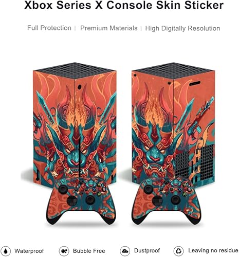 Miniatura 2 de Calcomanía de vinilo para consola Xbox Series X y controlador Juego de funda protectora completa compatible con Xbox Series X (Kylin)