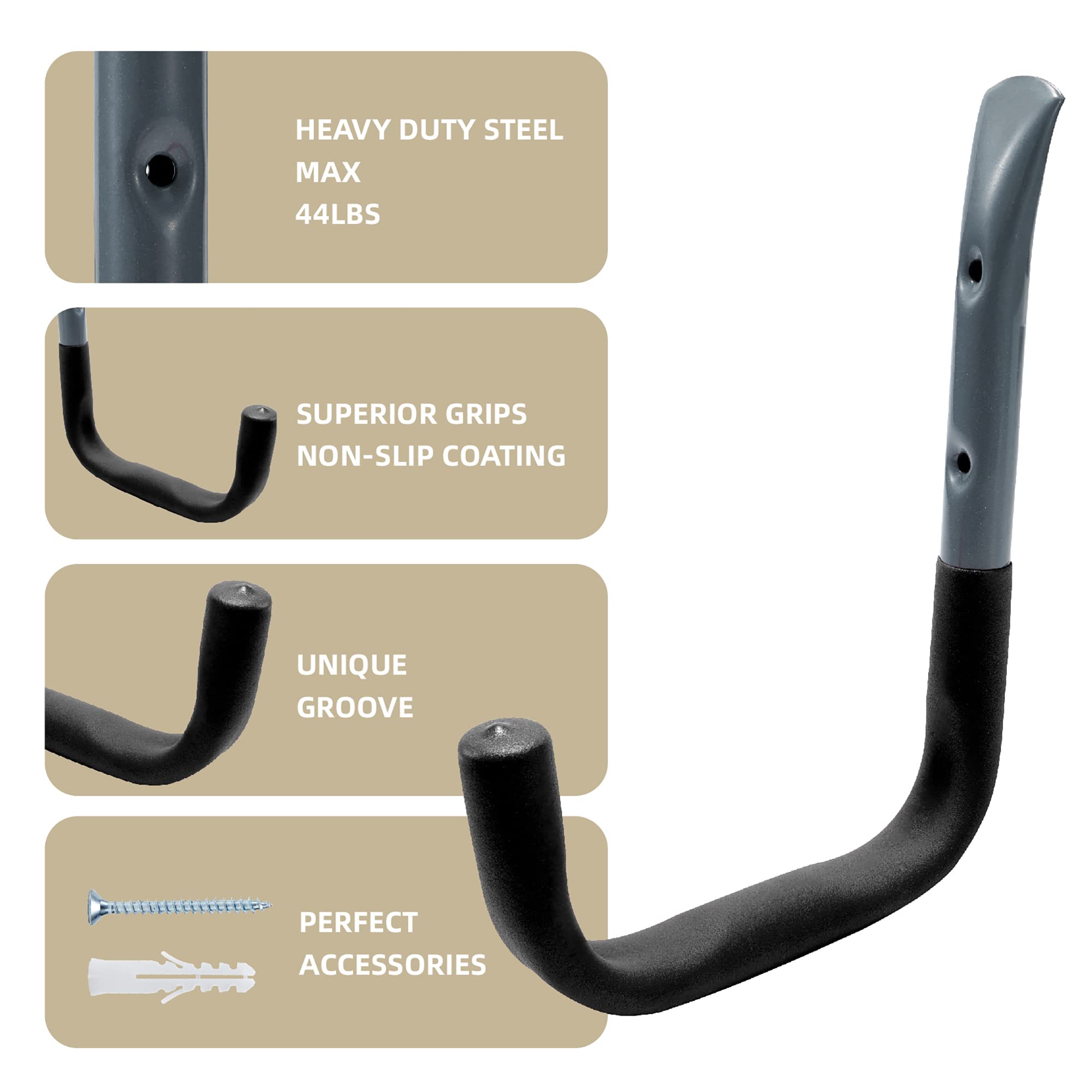 Lot De 8 Crochets De Rangement Pour Garage, échelle, Crochets