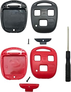 Horande Replacement Key Fob Case Shell fits for Lexus ES GS GX is LS LX RX SC ES300 ES330 GX470 LX470 IS300 IS330 RX300 RX330 RX350 RX400h Keyless Entry Key Fob Cover Black+Red