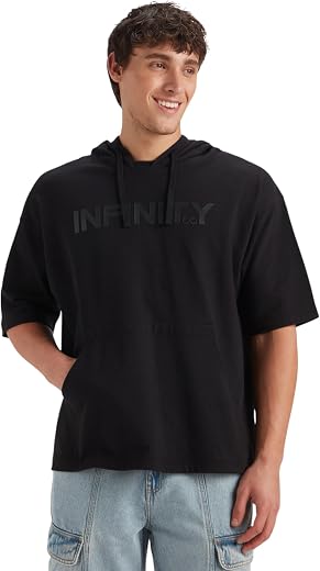 Jockey MZ06 Men's Super Combed Cotton French Terry Oversized Hoodie T-Shirt