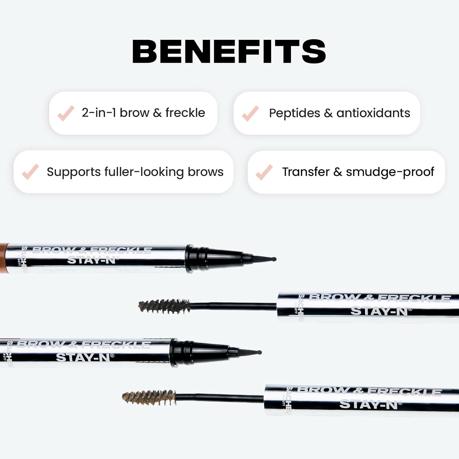 Sacheu Brow & Freckle STAY-N Tinted Eyebrow Gel & Faux Freckle Pen — 2-in-1 Longwear Water Resistant Brows Tint, Cruelty-Free & Vegan, Cafe Mocha - Image 4