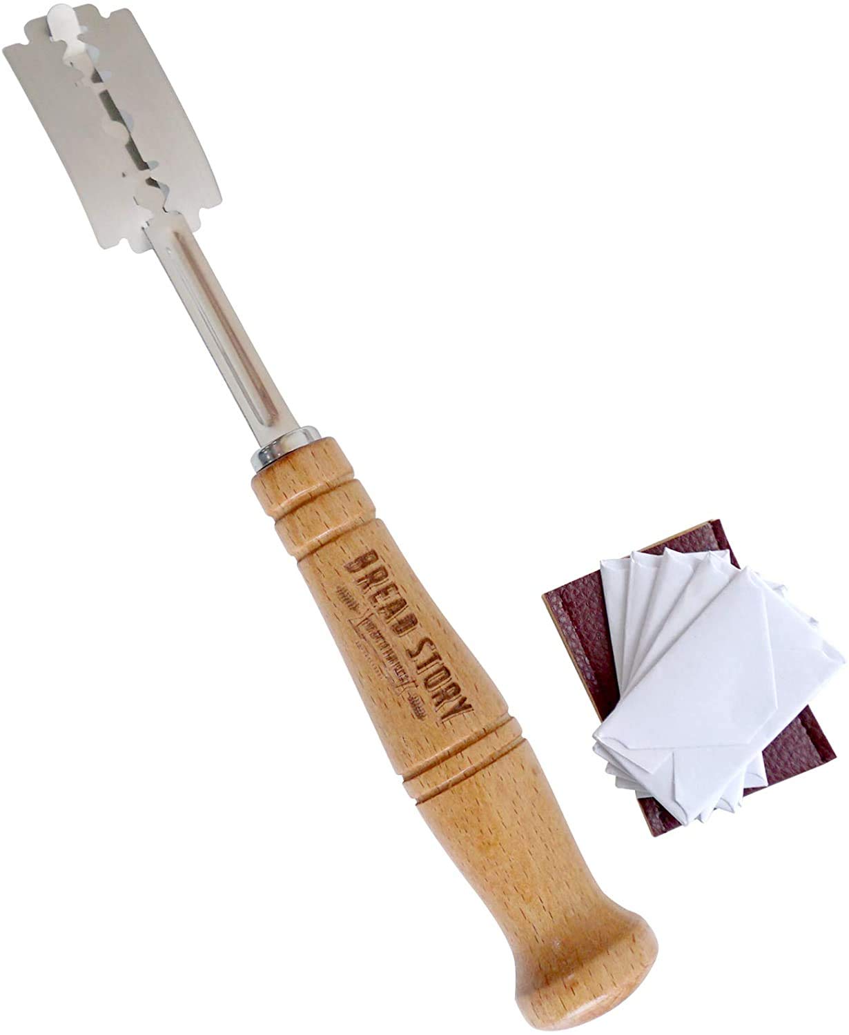 Bread Story Danish Whisk Dough Lame Slashing Tool And Wooden Scraper Tool Used for Pastry Baking Sourdough Starter Kit Set of 3 - Image 4