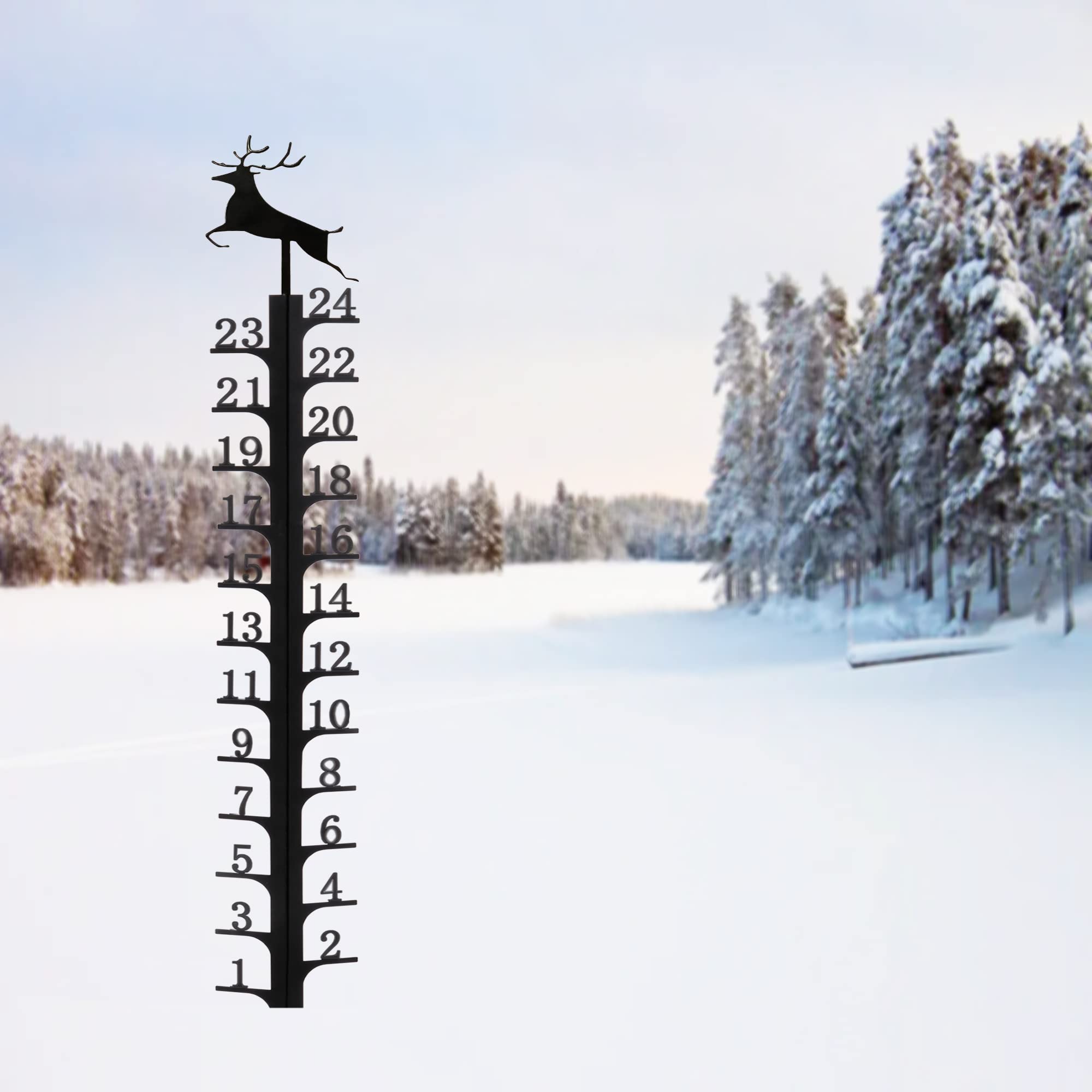 Snapklik.com : 24 Inch Iron Art Snow Gauge Outdoor, Elk Snow Measuring ...