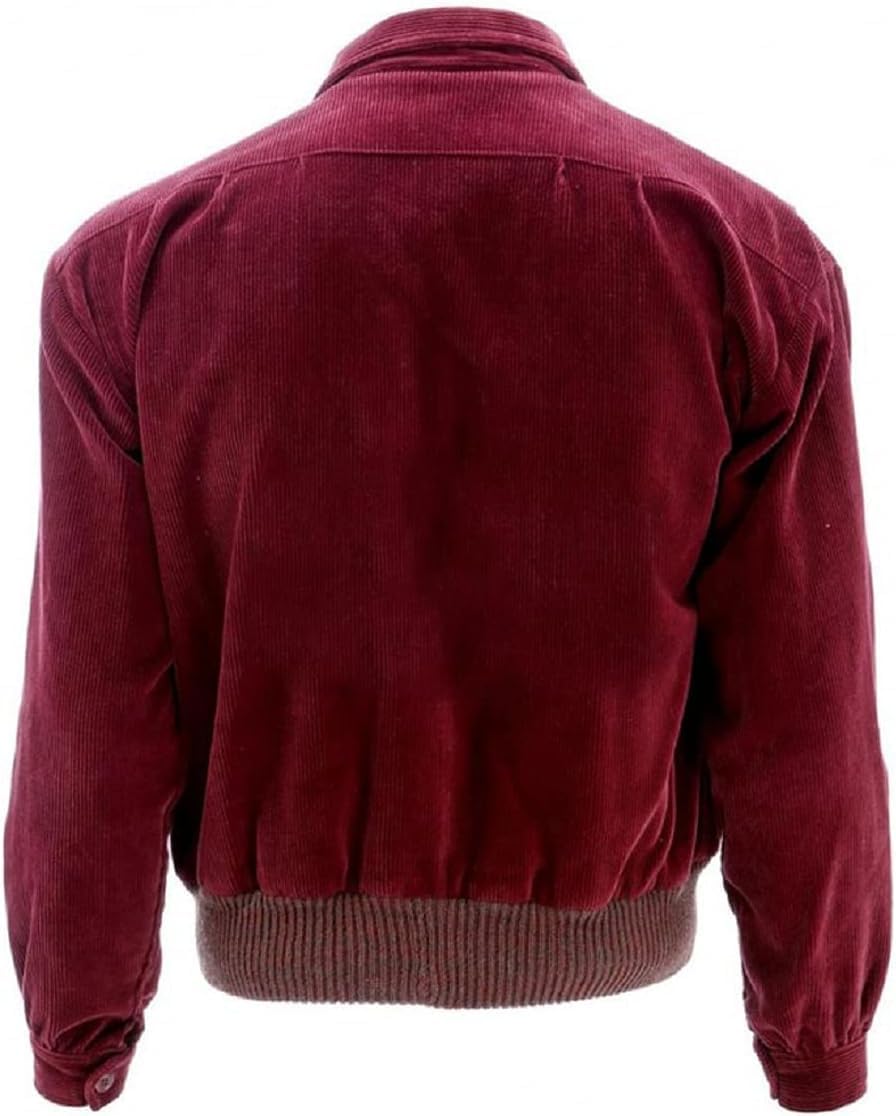 SpazeUp Men's Red Bomber Jacket - Halloween Cosplay Costume Red Corduroy Jacket Men
