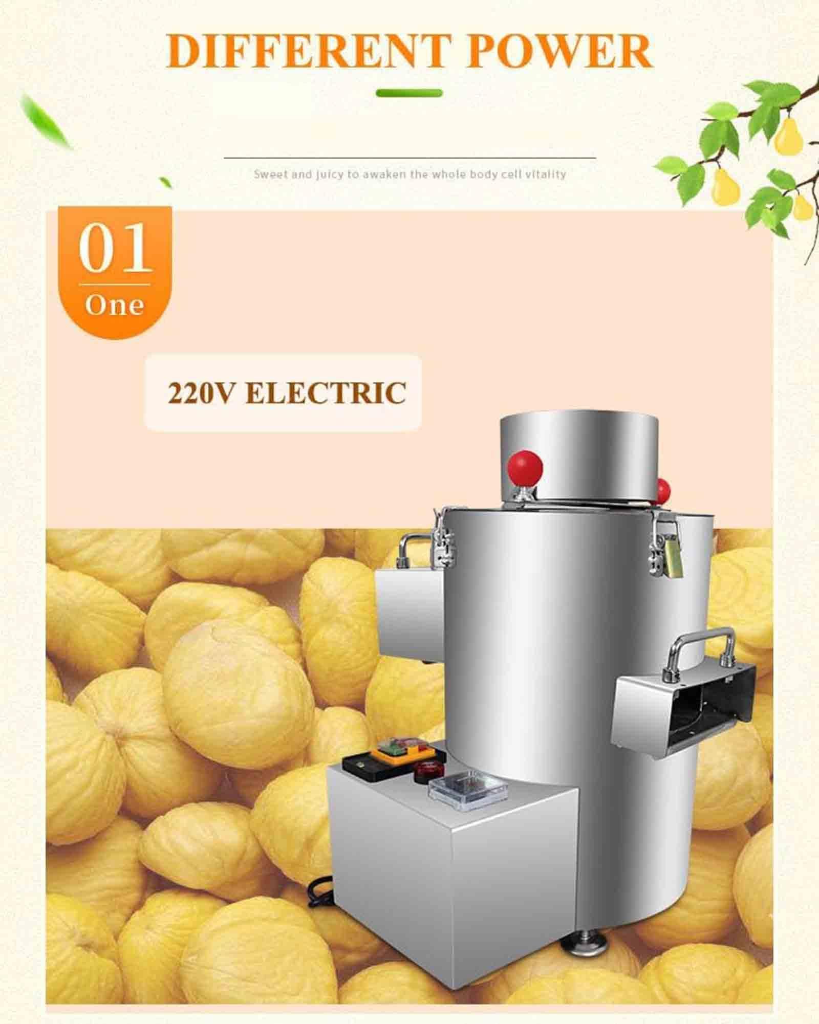 Máquina automática de pelado y apertura de castañas, capacidad eficiente de 50 kg/h, conserva la calidad de las nueces para uso comercial