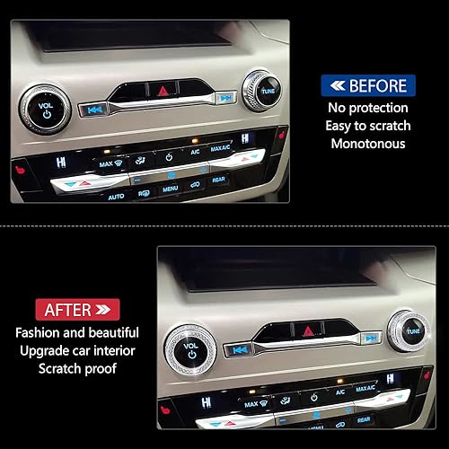 Miniatura 2 de PIFOOG Accesorios brillantes para Ford Explorer 2020 2021 2022 2023 Cubierta de perilla de volumen VOL Tune Button Calcomanías para el interior del