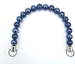 manici in perle colorate per borse handmade - 17cm di larghezza - perle lucide effetto perlaceo (blu perla)