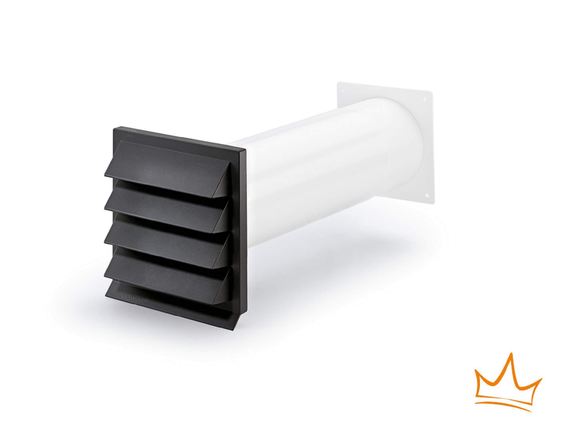 NABER K-Klima-R 125/125 / Mauerkasten / Anthrazit / 125er Rundkanal (4021077)
