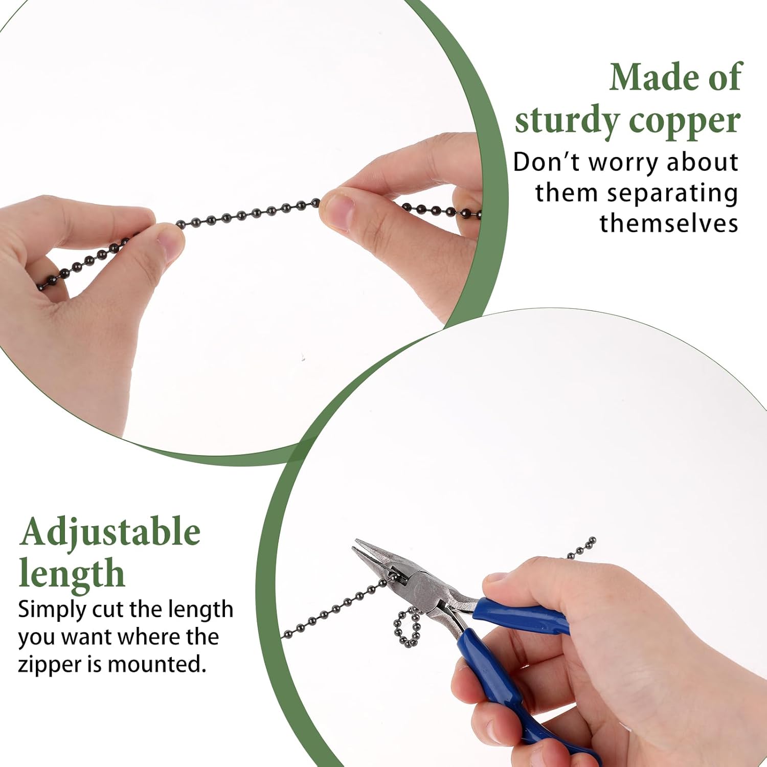 2 Pack Ceiling Fan Pull Chain Table Lamp Decoration Pendant ExtensionMetal Decorative Extension Tether Pull Cable Suitable for Lamp and Fan Tether (Bronzed) image 3 of 7 B0F1G15CT8