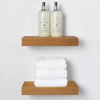 Homeforia 12 inch Golden Oak Floating Shelf, High End Solid Real Wood 12...