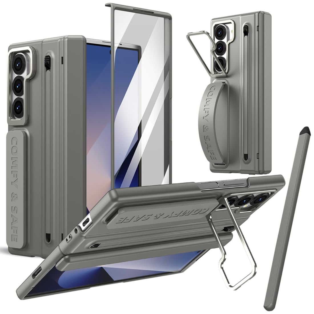 Coque Samsung Galaxy Z Fold5 protégeant l'écran avant et le stylet S Pen