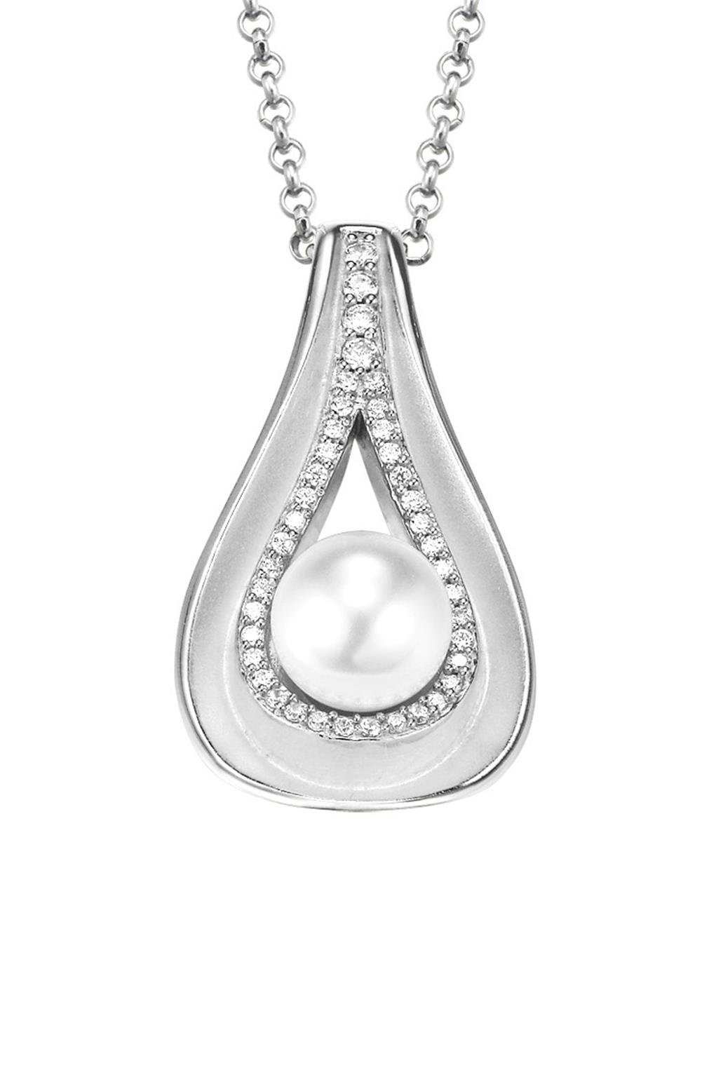 Image secondaire de Pierre Cardin Femme 925 Argent|#Silver Balle Perle d'imitation Blanc Zircon Perle
