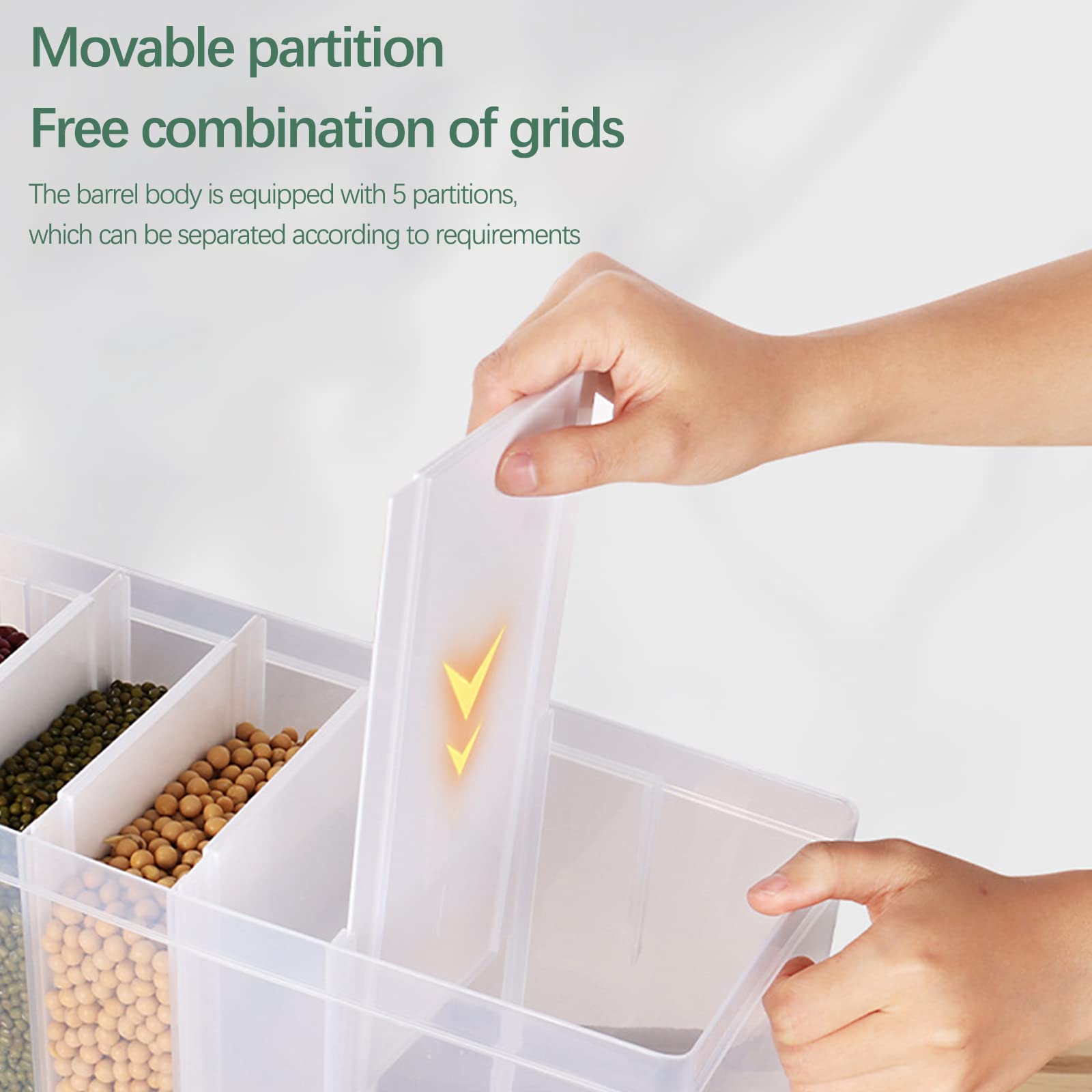 Dispensador De Cereales 6 En 1 Para Cocina Recipiente De Comida Seca Dispensador De Arroz De Encimera Wall-mounted Dry Food Dispenser Para Frutos Secos Granos De Café Alimentos Secos