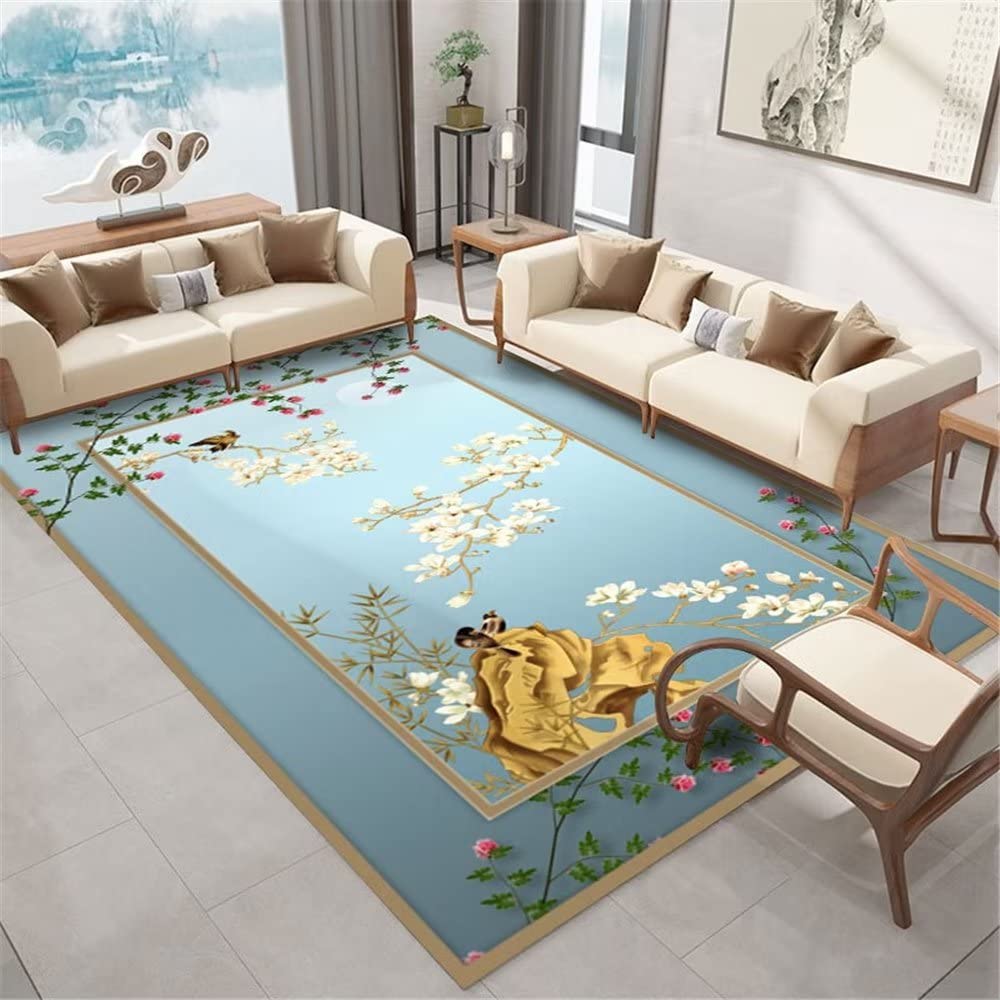 Tapis anti dérapant bleu 200X300CM idéal pour embellir un balcon ou un grand salon