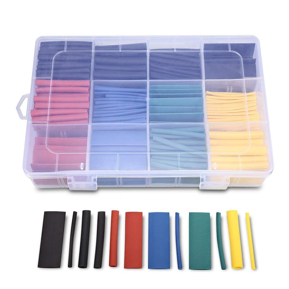 Lukzer Heat Shrink Tube Assortment 530PCS | Shrink Ratio Polyolefin Insulated Wire Cable Sleeving Wrap Kit | Multicolor Tubing for Electrical Repairs, Cable Management & DIY Projects with Storage Box