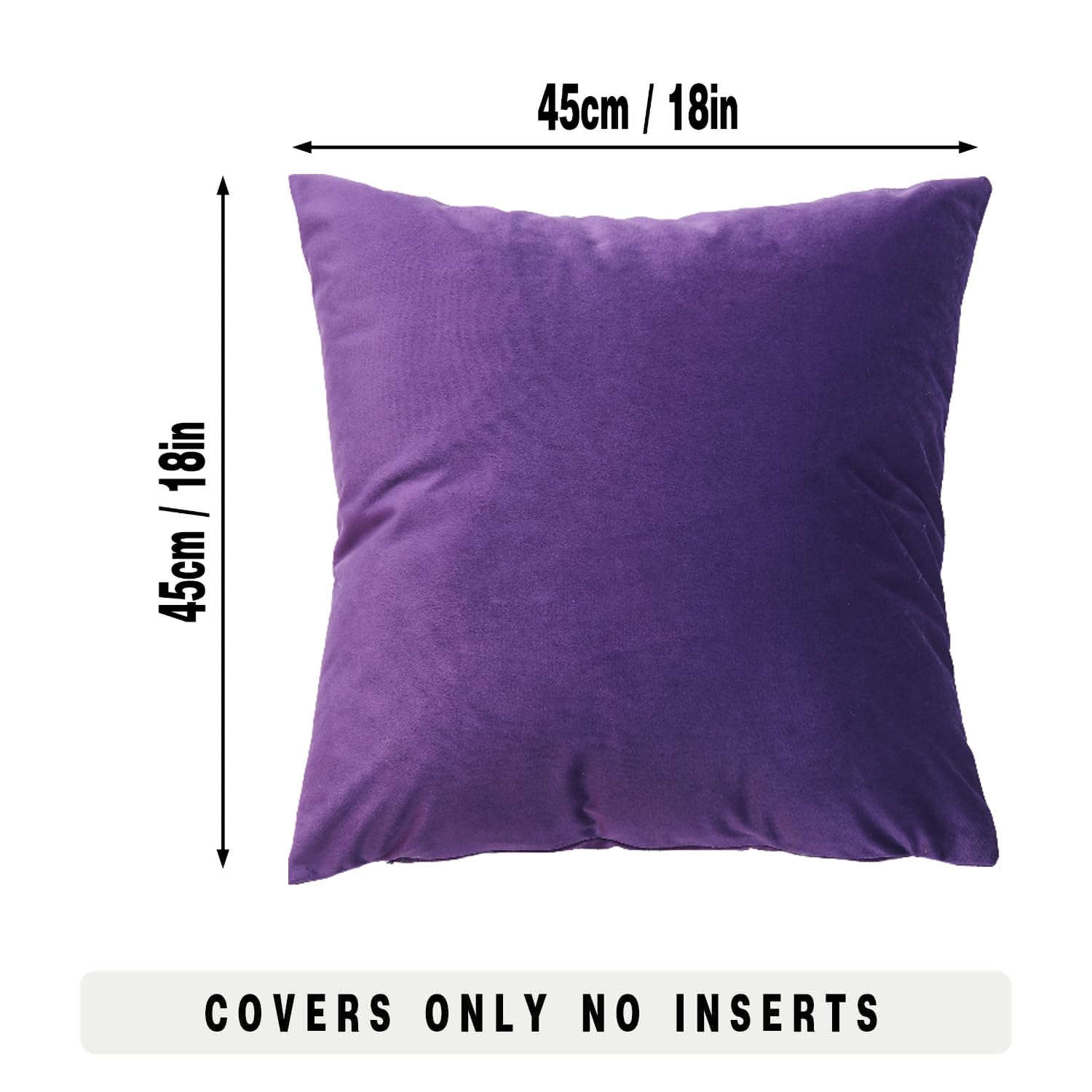 GONOVE Cushion Covers 45x 45cm Soft Velvet Colorful Cushions Luxury Scatter Pillowcases Decorative Fluffy Cushions Pillow Cover Set of 4 for Bed Sofa Livingroom Purple Series - Image 3