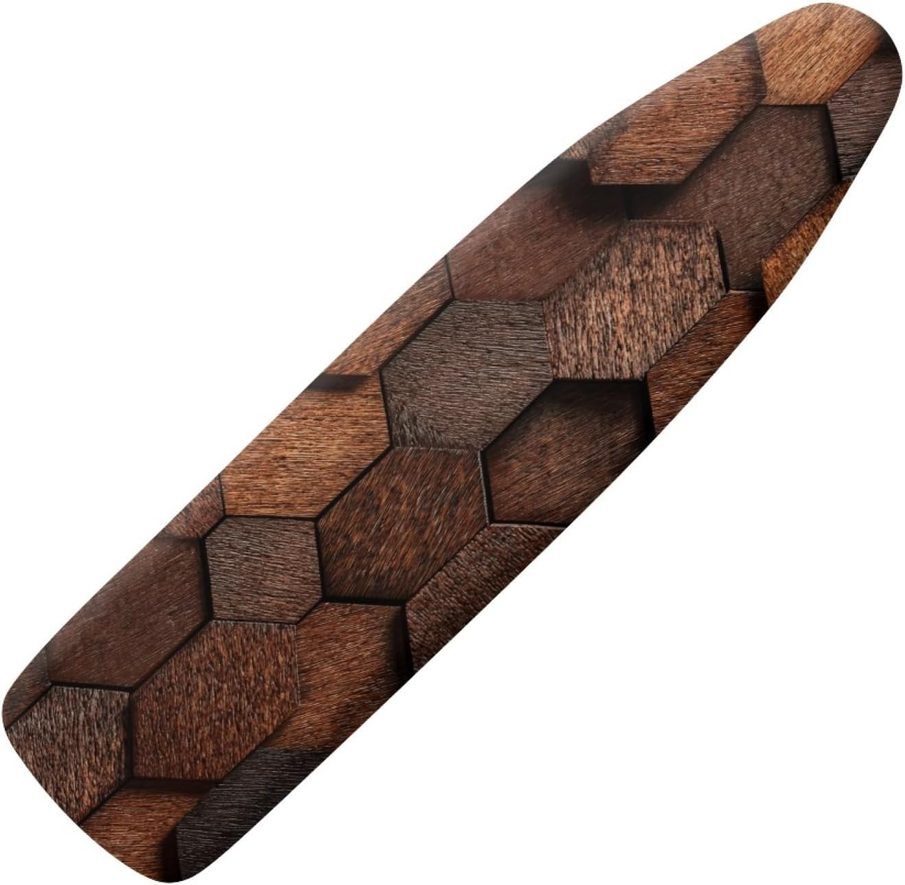 Padded Ironing Board Covers 18 X 49 Brown Hexagonal Ironing Board Pad and Cover Thick Replacement Drawstring Tightening & Lock, Easy Fit, Scorch & Stain Resistant, Non Slip