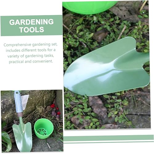 Miniatura 6 de POPETPOP Juego de herramientas manuales de jardinería rastrillo de pala multifuncional, ligero, cómodo, mango de plástico, fácil de almacenar, kit