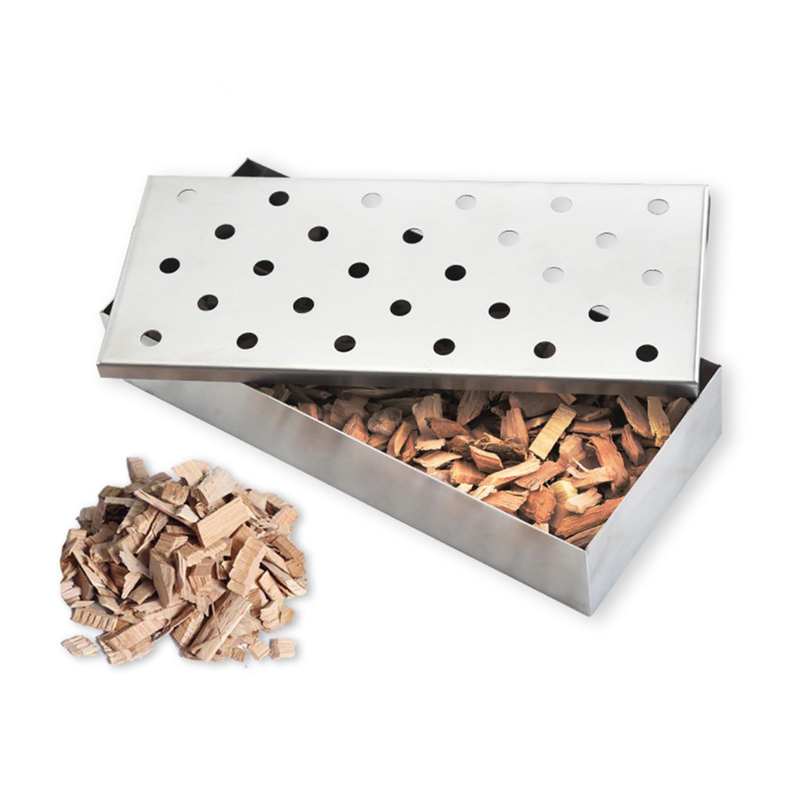 Accessori Barbecue Scatola Per Affumicatura Focenat In Acciaio Inox - Per Barbecue A Gas E Carbonella, 20x10x5 Cm, Aroma Box Aroma Barbecue - 5