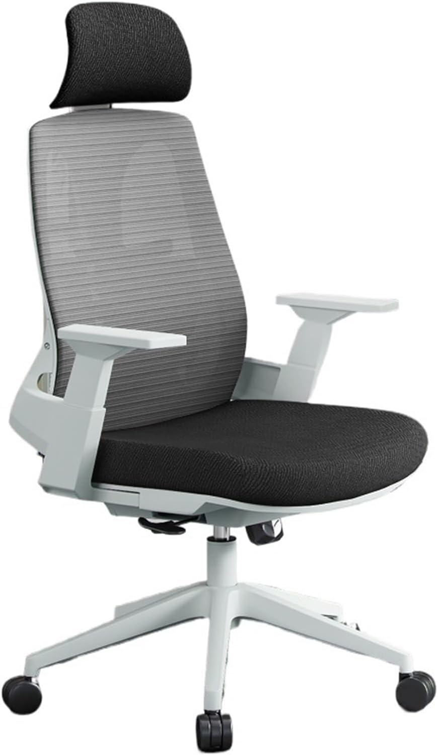 コンピューターチェア オフィスチェア 人間工学 快適 背もたれ 回転式 自宅学習デスク 調節可能なアームレストとキャスター付き エグ
