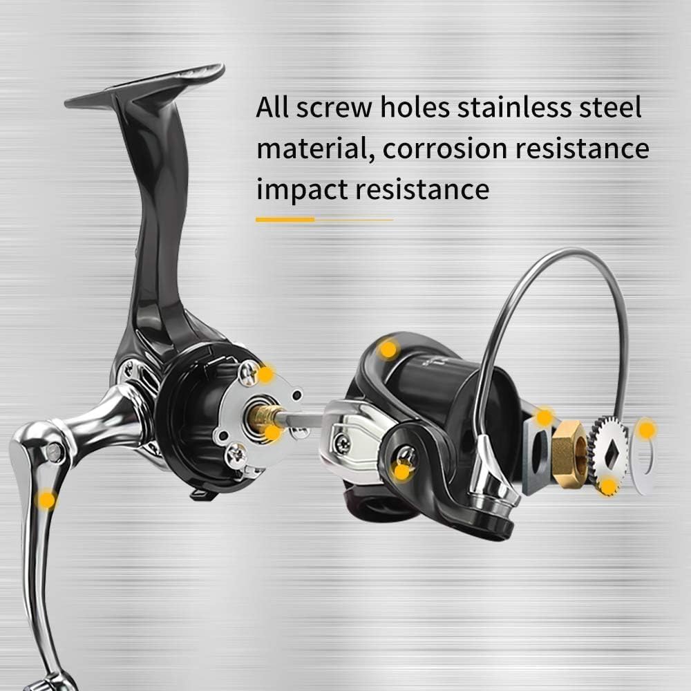 SAN LIKE Spinning Fishing Reel, Saltwater & Freshwater Fishing Reel 40.5 Lbs Max Drag - 7+1 BB Ball Bearing 5.2:1 Gear Ratio