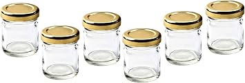 Set Of 6 42ml Mini Jam Jar Breakfast Preserve Jar 5cm 1.5oz Marmalade Conserve Jar Screw Top Lid