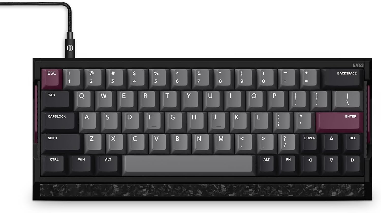 IQUNIX EV63 Hall Effect Magnetic Gaming Keyboard 60% | 0.01mm Rapid Trigger, Adjustable Actuation, 0.125ms Latency, Hot-Swap, SOCD, RGB, Aluminum with Forged Carbon (Dark Purple) IQUNIX EV63 Hall Effect Magnetic Gaming Keyboard 60% | 0.01mm Rapid Trigger, Adjustable Actuation, 0.125ms Latency, Hot-Swap, SOCD, RGB, Aluminum with Forged Carbon (Dark Purple)