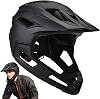 Mountain Bike Helmet, Lightweight Shock-Proof Full Face Helmet With Detachable Chin Holder, Breathable Road Sports Motorbike Helmets,Adjustable Mens Bike Helmets Cycling Mountain & Road Bike