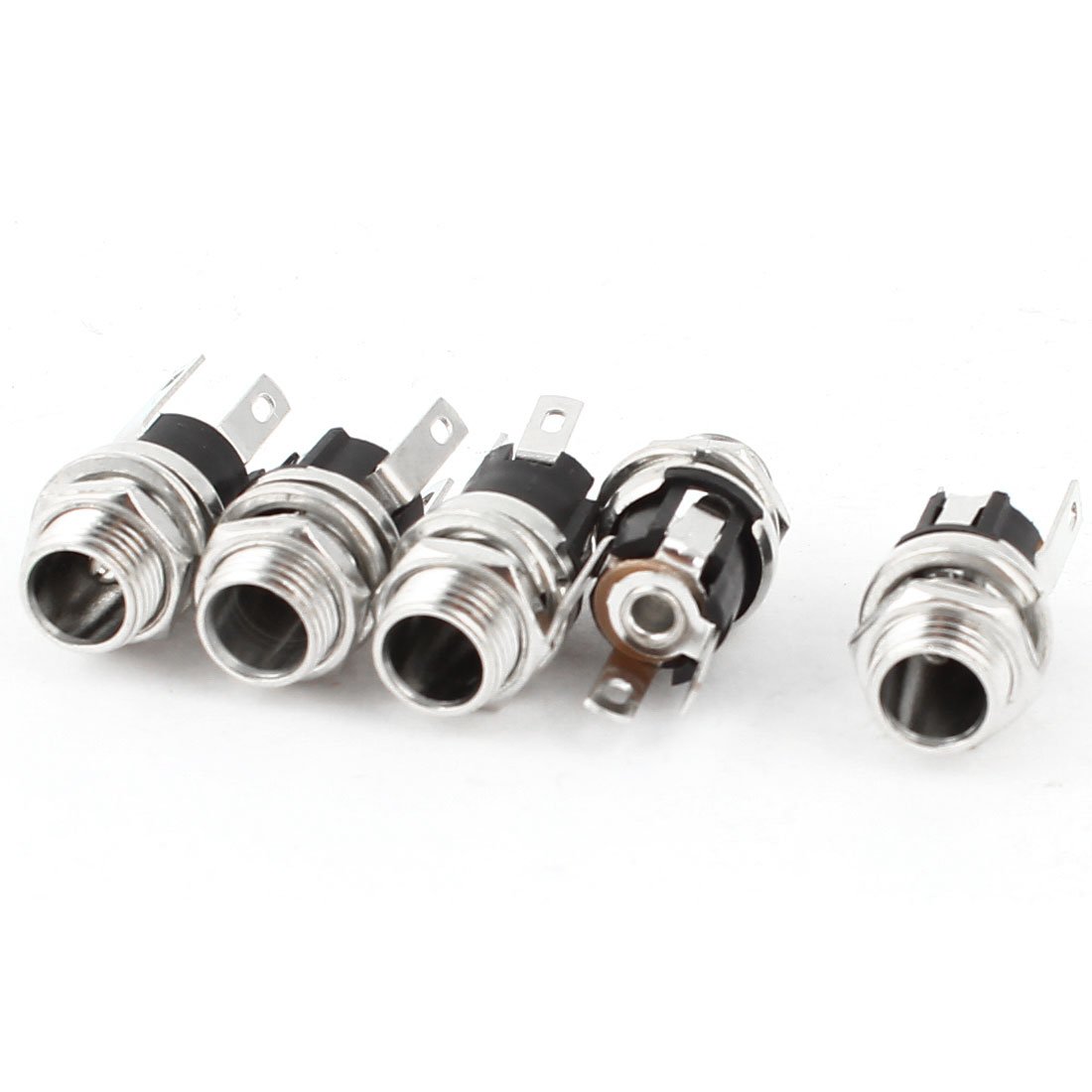 Uxcell Silver Sourcing Map 5Pcs 5.5Mm X 2.1Mm Dc Power Jack Socket Metal Panel Mount Connector