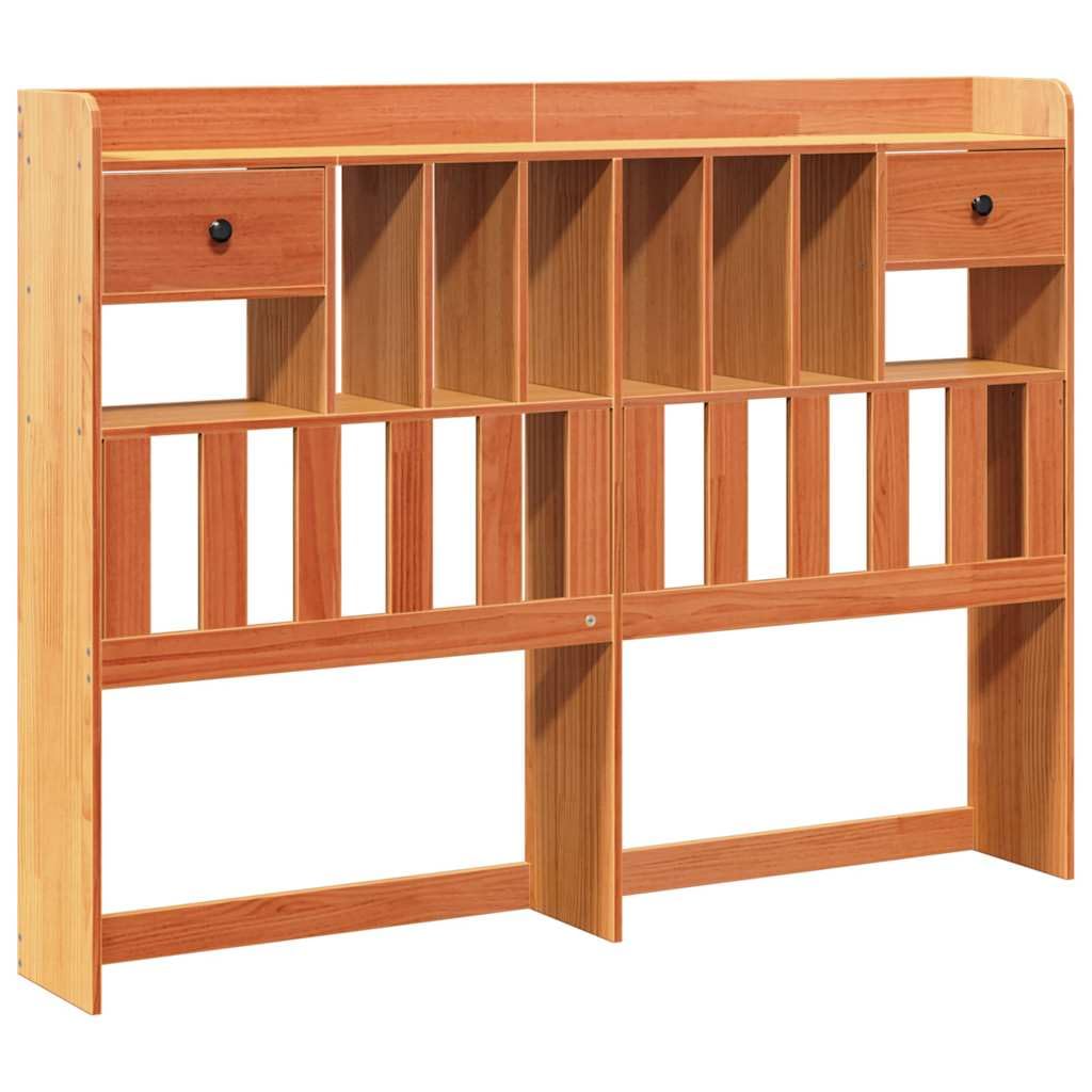 vidaXL Cabecero de Cama almacenaje Madera Maciza Pino marrón 140 cm