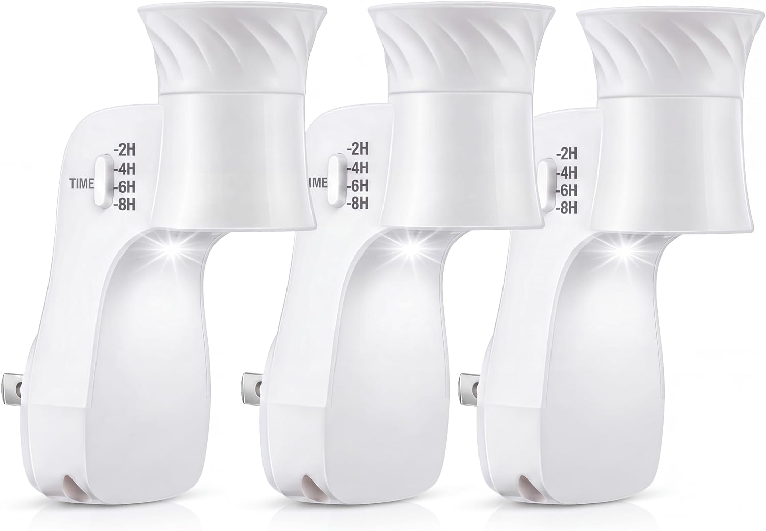 Hohean 2 Pack Wall Fragrance Plug with Timer & Night Light, Compatible with Bath & Body Works WallFlower Refill, ETL Certified, Rotatable Scent Adjustable Fragrance Control Plug for Home (White)