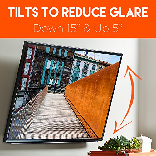 ECHOGEAR Tilting TV Wall Mount with Low Profile Design for 32-70 inch TVs - Eliminates Screen Glare with 15 Degrees of Smooth Tilt - Easy Install with All Hardware Included - EGLT1-BK