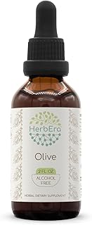 HerbEra Olive B60 Alcohol-Free Herbal Extract Tincture, Concentrated Liquid Drops Natural Olive (Olea europaea) Dried Leaf 2 fl oz