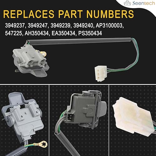 Miniatura 4 de Interruptor de tapa de lavadora 3949247 de Seentech, apto para lavadoras Whirlpool y Kenmore - Sustituye el número de pieza 3949247VP, 3949247V,