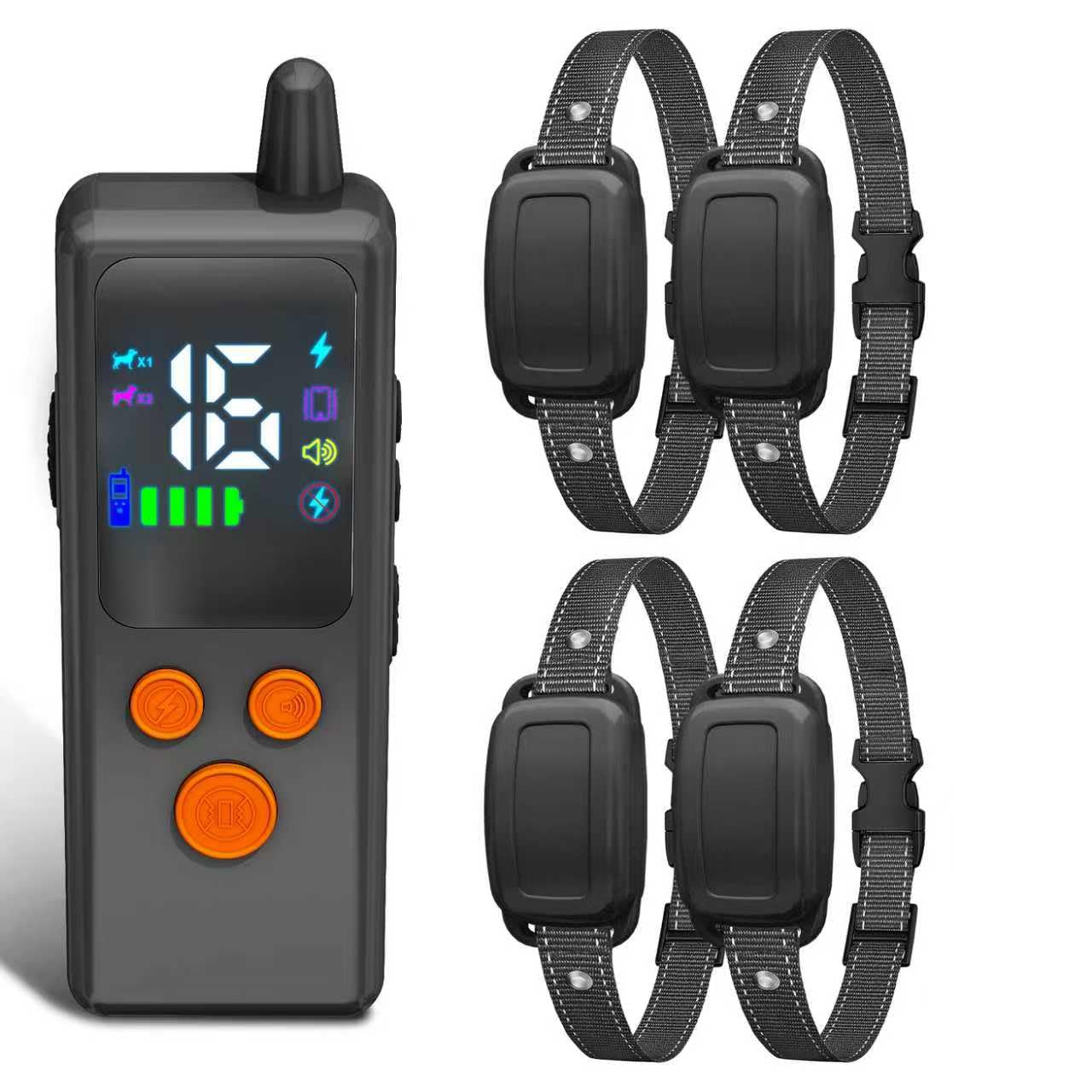 Shock Collars 5000FT Dog Training Collar with Remote IPX7 Waterproof E-Collar Featuring Beep - 1 in 4 Pack