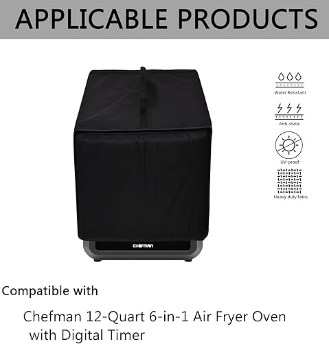 Miniatura 2 de Funda para freidora de aire, resistente al calor, impermeable, protectora contra el polvo, funda para horno compatible con Chefman 12 cuartos de