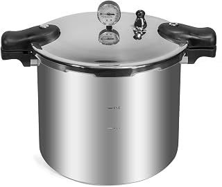 Barton 22-Quart Aluminum Pressure Canner with Gauge, Rack & Safety Lock for Canning Meats, Veggies, Fruits