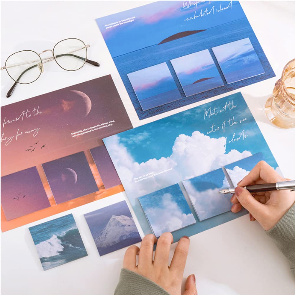 Amazon.co.jp: QINNKJIA 付箋 ふせん メモ 自然 メモ用紙 景色