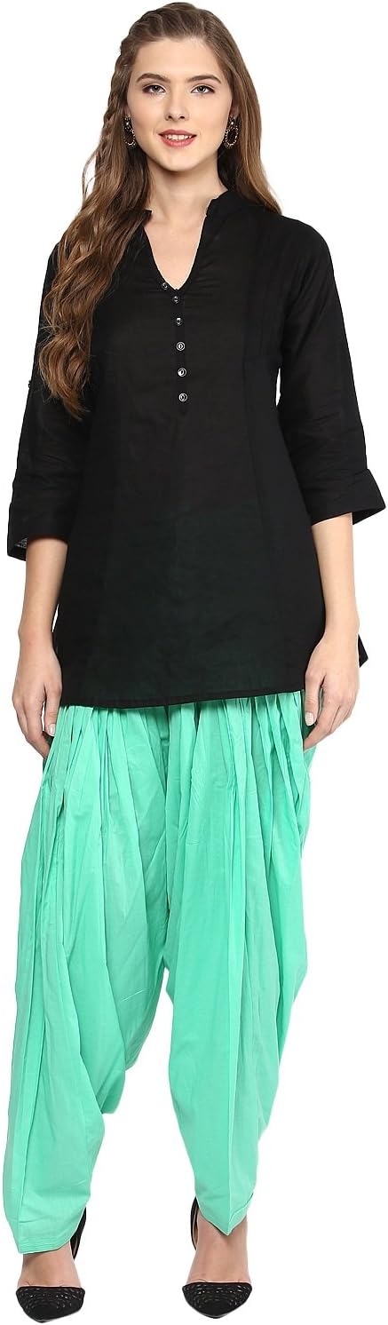 Pistaa women's Cotton Short Kurti and patiala Salwar set with plus size