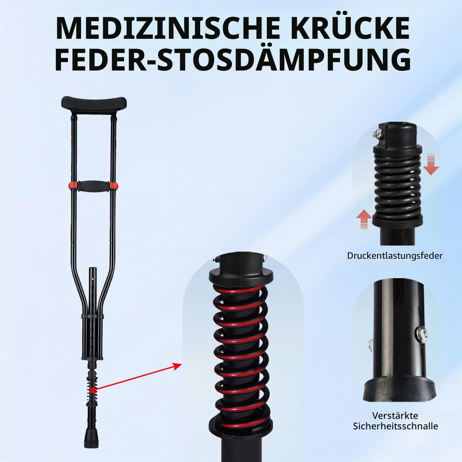 1 Paar Achselkrücken, Unterarmgehstützen, Höhenverstellbar Krücken