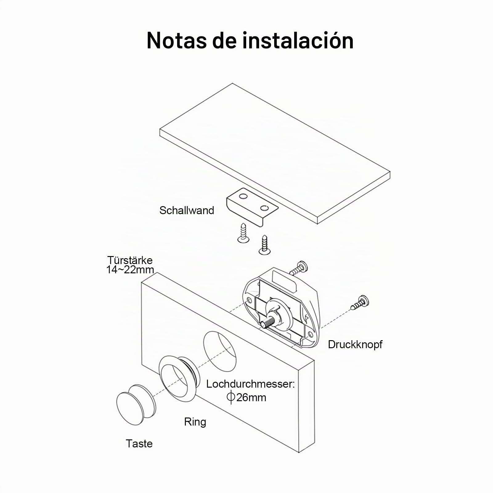 10 botones de presión para puerta de autocaravana, armario, armario, cerradura de puerta de armario, cerradura de muebles, cerradura para autocaravana, furgoneta, caravana o camper (negro)