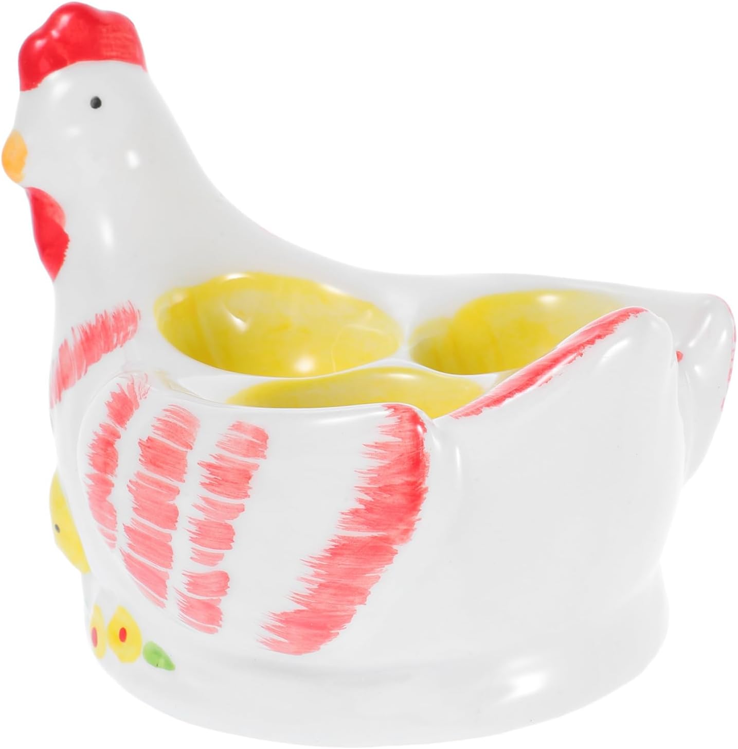 Vintage Crackle Glaze Ceramic Rooster Egg Holder Chicken Shaped Egg Cup Tray Easter Decor Soft Boiled Holder
