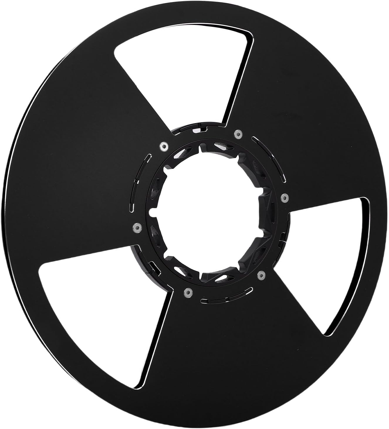 Zerone 10.5 Inch High Strength Aluminum Empty Tape Reel for Reel to Tape Recorder, Universal Fit for Studevox, Recording Takeup (Black)