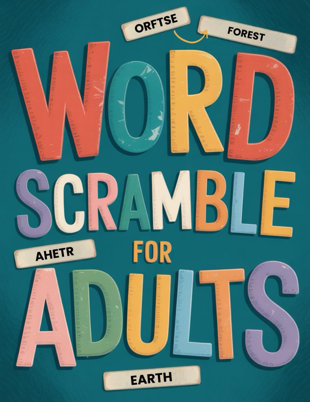 Word Scramble for Adults, Large Print Word Jumble puzzle book and Fun Word Games Activity challenge