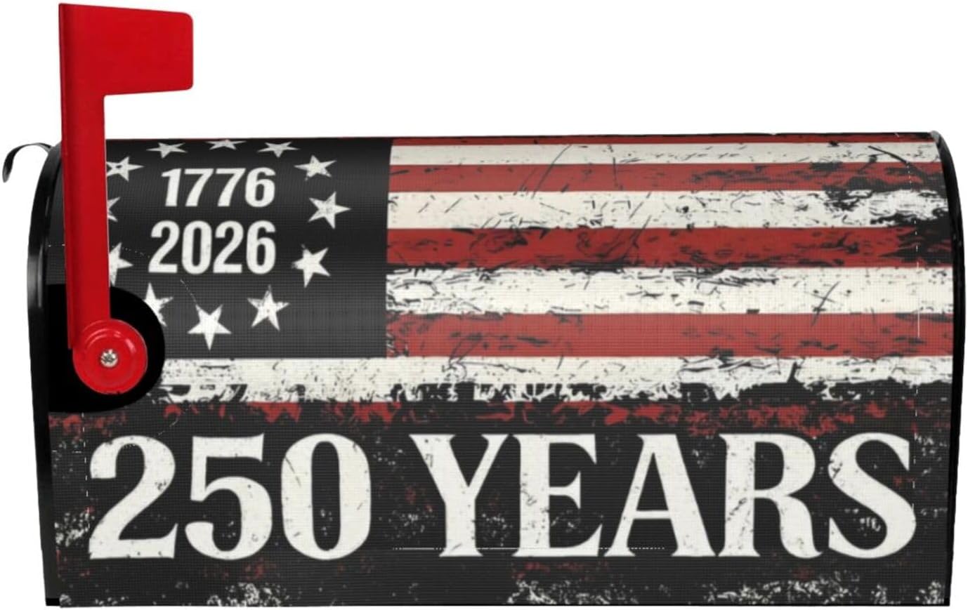 American Flag Mailbox Covers, Magnetic Post Box Cover Wraps Standard Size 21x18 in for Garden Yard Décor