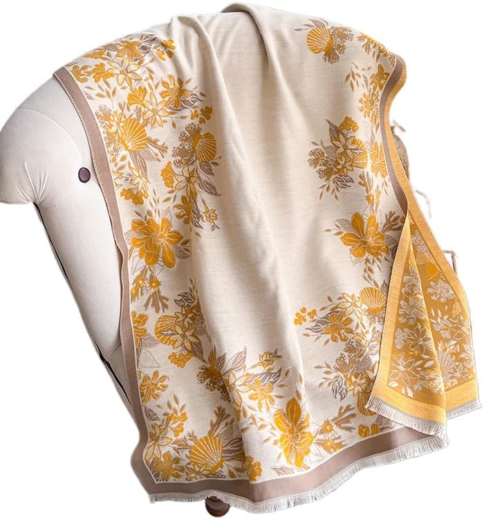 Women's scarf winter flower imitation cashmere fashionable and versatile shawl warm and elegant temperament