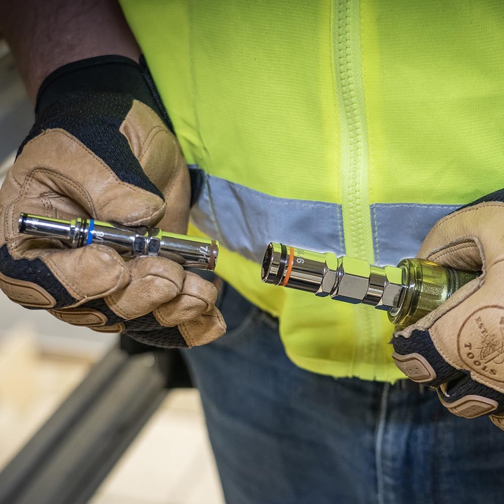 Klein Tools 328091 9-in-1 Multi-Nut Driver Tool, Pass Through Driver with SAE Hex Nut Sizes from 3/16 to 3/4-Inch and Cushion-Grip Handle - Image 6