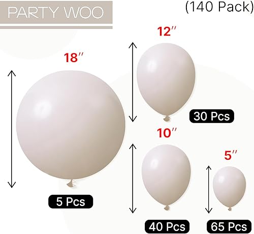 Miniatura 338 de PartyWoo Globos amarillos de 140 piezas de diferentes tamaños de 18, 12, 10, 5 pulgadas, kit de arco de globos de látex amarillo mate, guirnalda