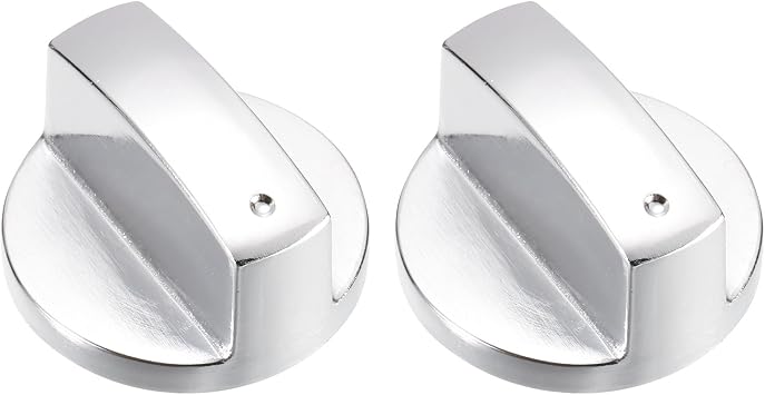 uxcell 2 Pcs Gas Stove Knobs 6mm Universal Stove Replacement Knobs Durable Metal Surface Switch for Kitchen Stove Gas Stove & Various Ovens Silver Tone