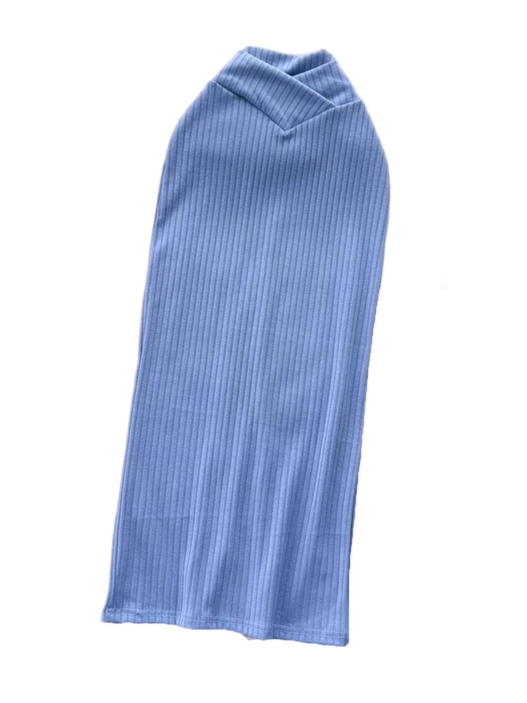 Women Soft Knit Long Skirt Elastic High Waist Slim Fit Solid Elegant Casual Office Party Skirt